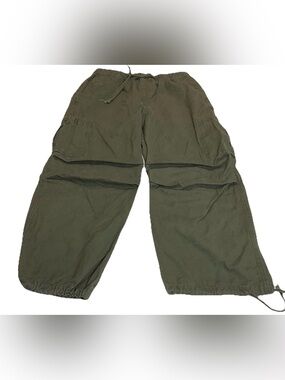 KIDORIMAN Cotton Green  Drawstring Loose Baggy Japanese Style Trousers Pants 2XL
